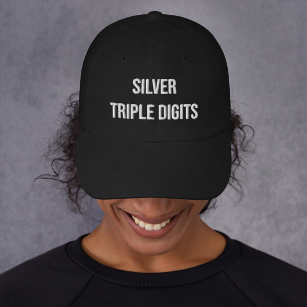 "Silver Triple Digits" Dad Hat - Image 3