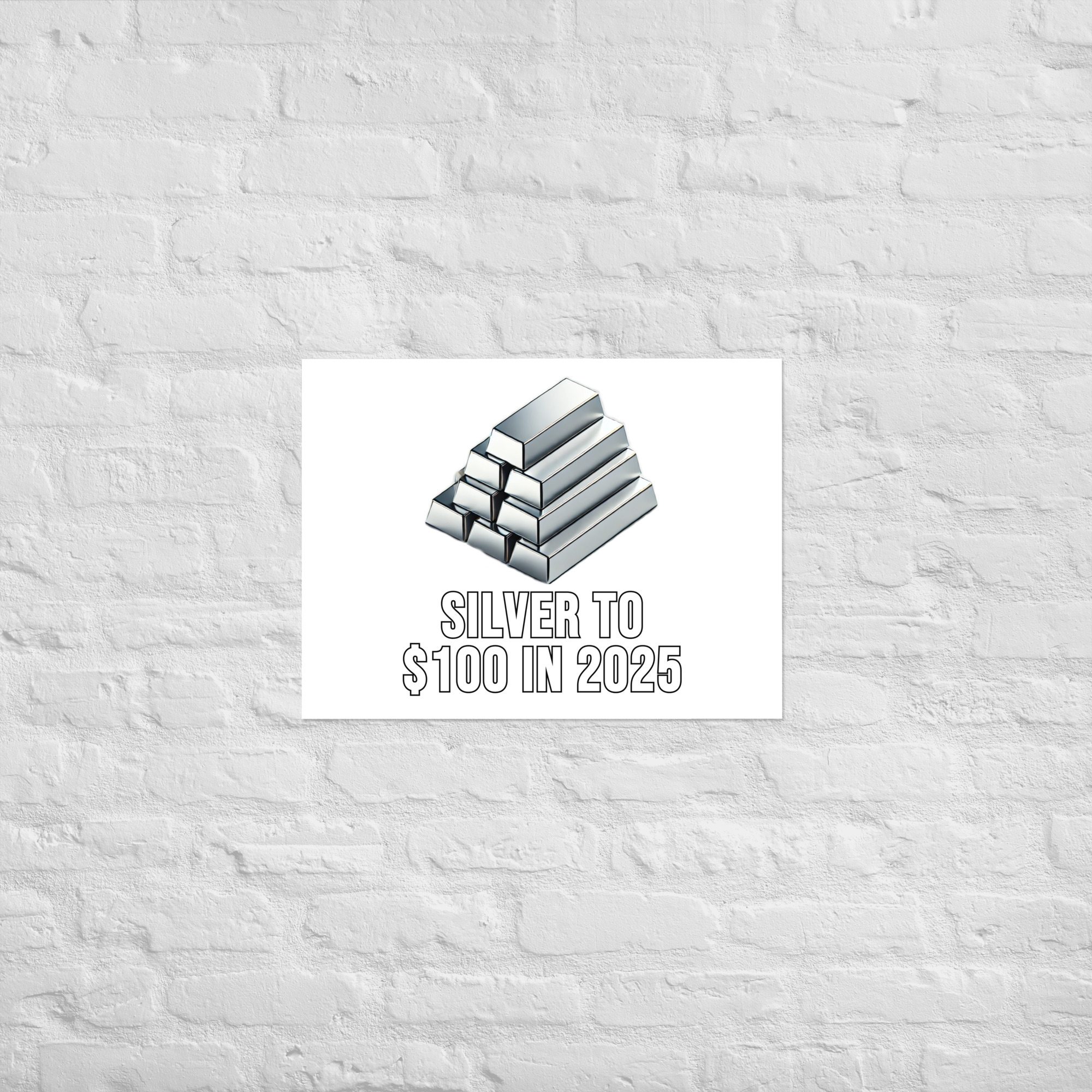 "Silver To $100 In 2025" Poster