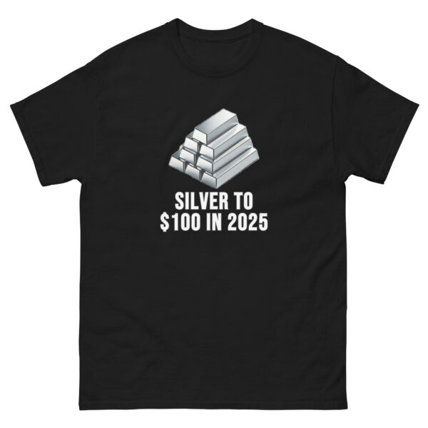 "Silver to $100 in 2025" Price Point T-Shirt - Image 2