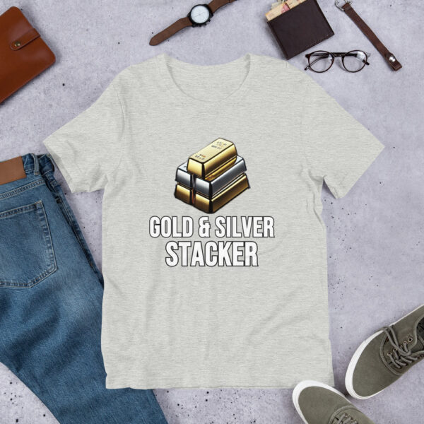 "Gold and Silver Stacker" Premium T-Shirt - Image 6