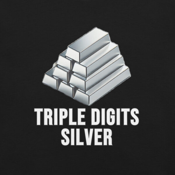 "Triple Digits Silver" Premium T-Shirt - Image 3