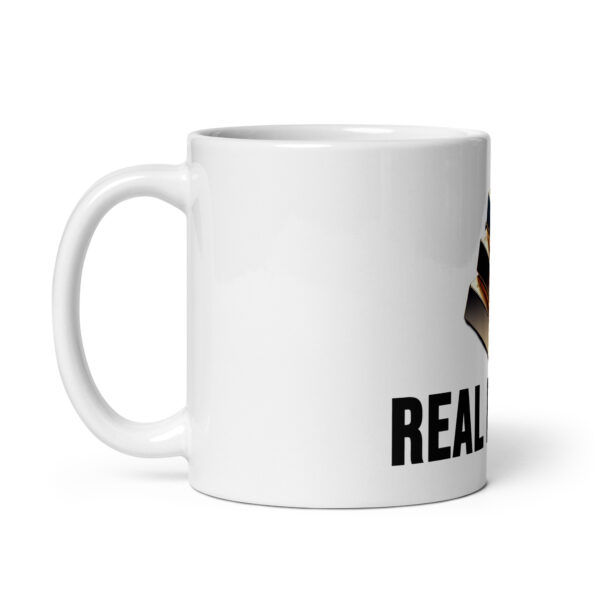 "Real Money" White Glossy Mug With Gold Bars - Image 8