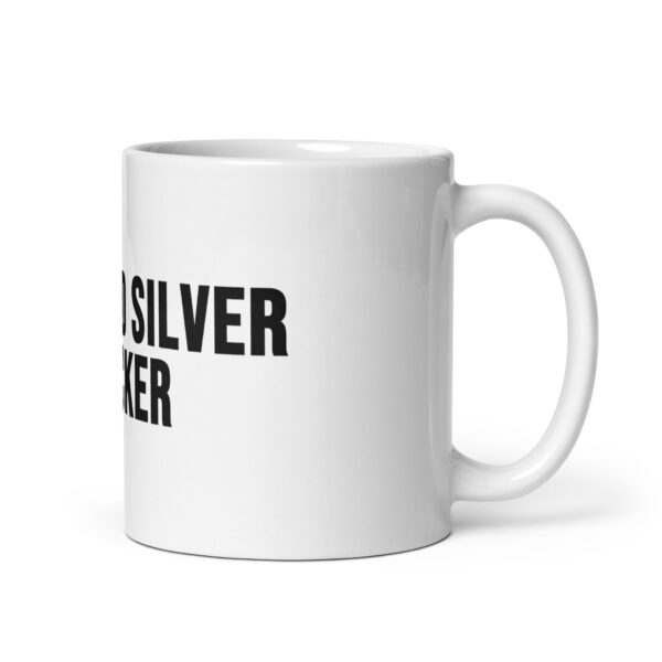 "Gold and Silver Stacker" White Glossy Mug - Image 17