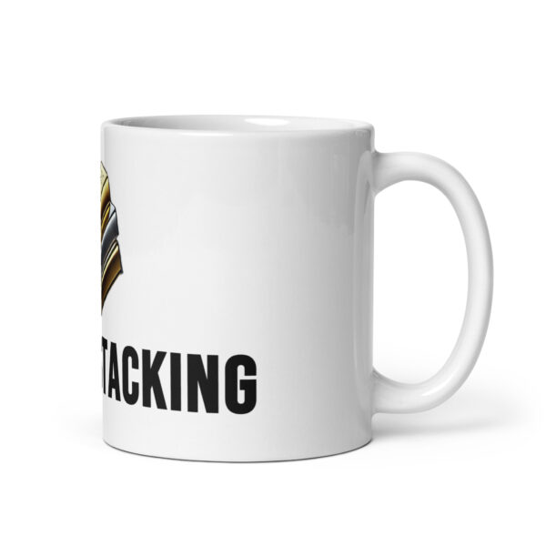 "Keep Stacking" White Glossy Mug - Image 5