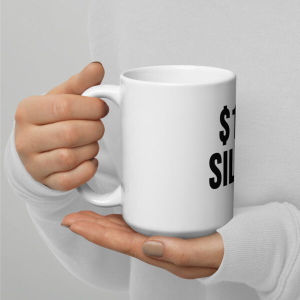 "$100 Silver" White Glossy Mug - Image 2