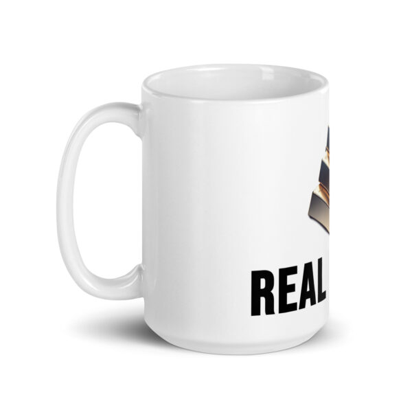 "Real Money" White Glossy Mug With Gold Bars - Image 10