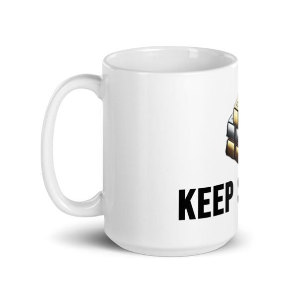 "Keep Stacking" White Glossy Mug - Image 9