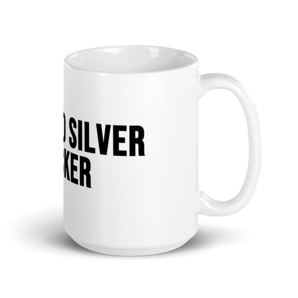 "Gold and Silver Stacker" White Glossy Mug - Image 20