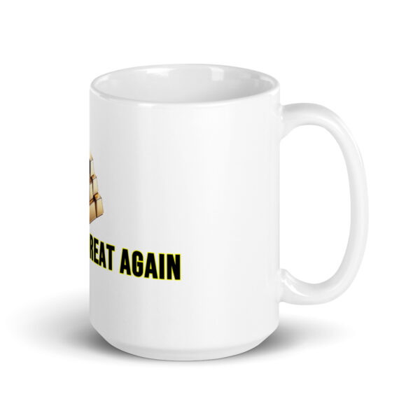 "Make Gold Great Again" White Glossy Mug With Gold Bars - Image 8