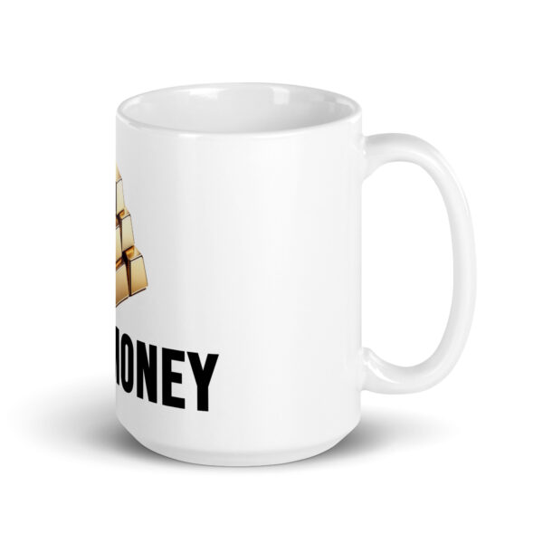 "Real Money" White Glossy Mug With Gold Bars - Image 18