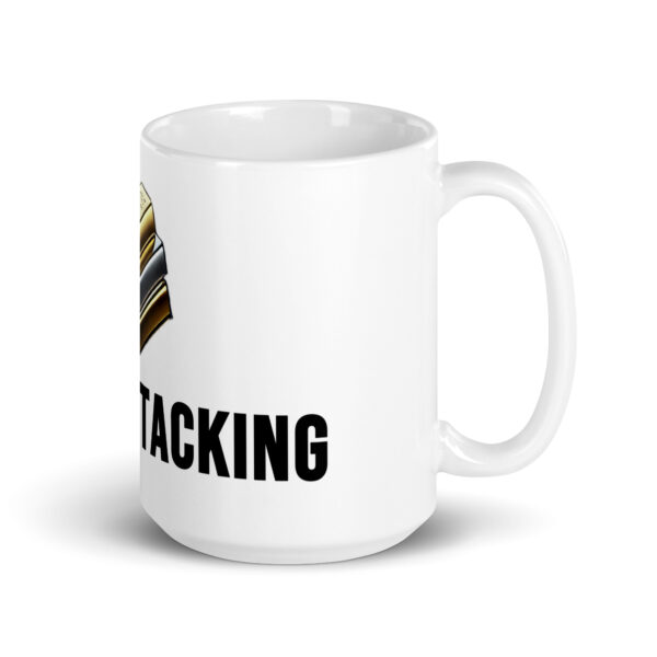 "Keep Stacking" White Glossy Mug - Image 8