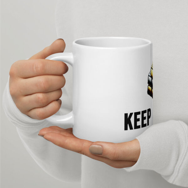 "Keep Stacking" White Glossy Mug - Image 3