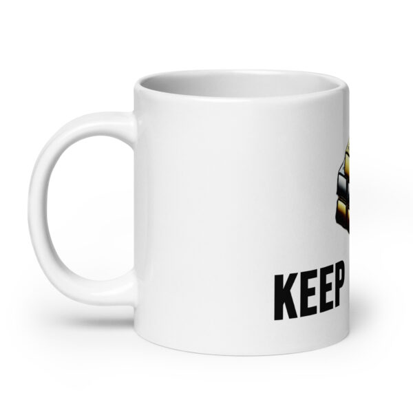 "Keep Stacking" White Glossy Mug - Image 11