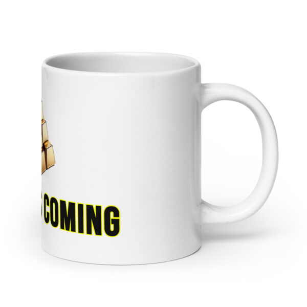 "10,000 Is Coming" White Glossy Mug With Gold Bars - Image 11