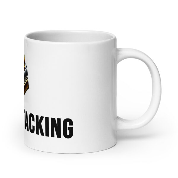 "Keep Stacking" White Glossy Mug - Image 4