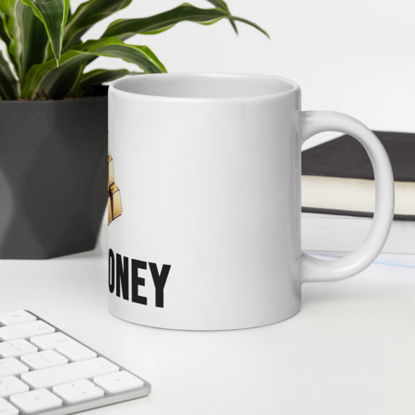 "Real Money" White Glossy Mug With Gold Bars - Image 7